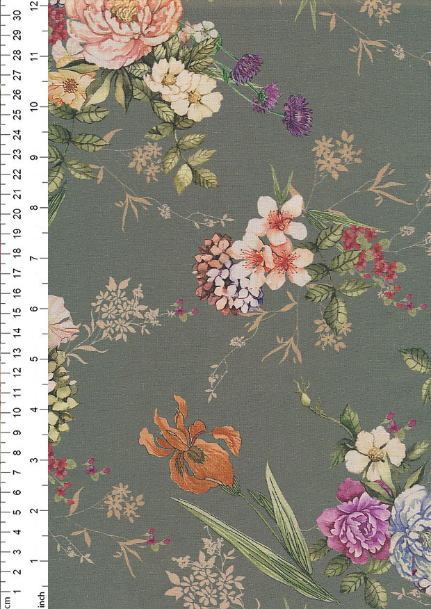 Lady McElroy - Cotton Lawn Floral On Taupe