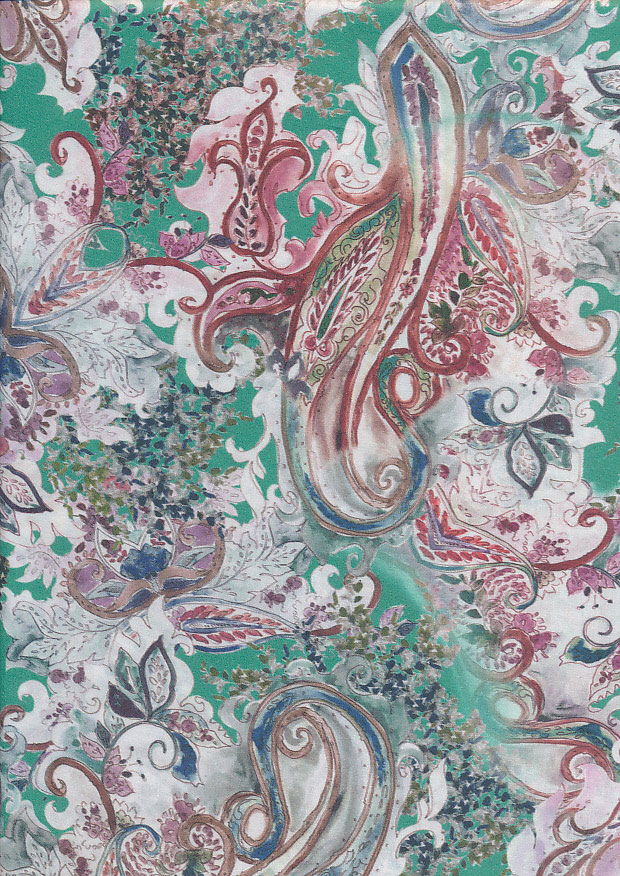 Lady McElroy - Cotton Lawn Paisley On Mint