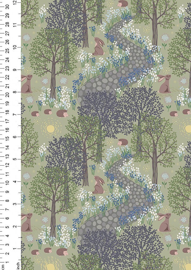 Lewis & Irene - Bluebell Wood Reloved A636.2 - Bluebell wood on sage green
