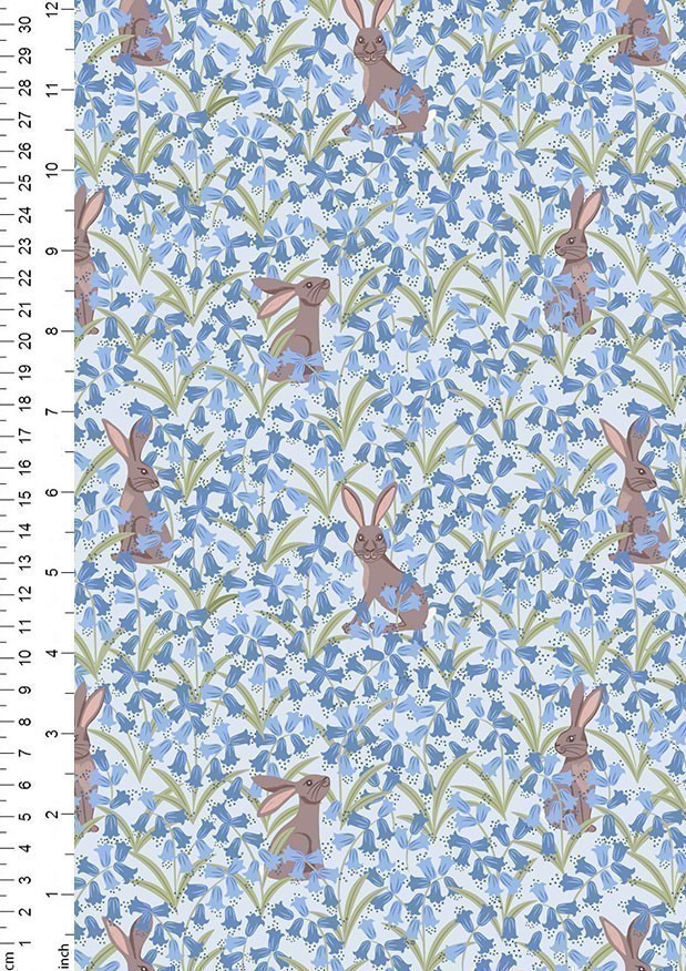 Lewis & Irene - Bluebell Wood Reloved A638.1 - Bluebell hare on blue
