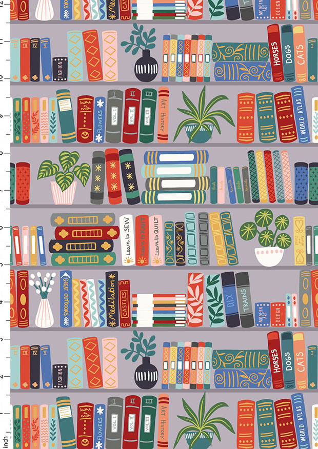 Lewis & Irene - Bookworm A552.1 - Book shelves on grey