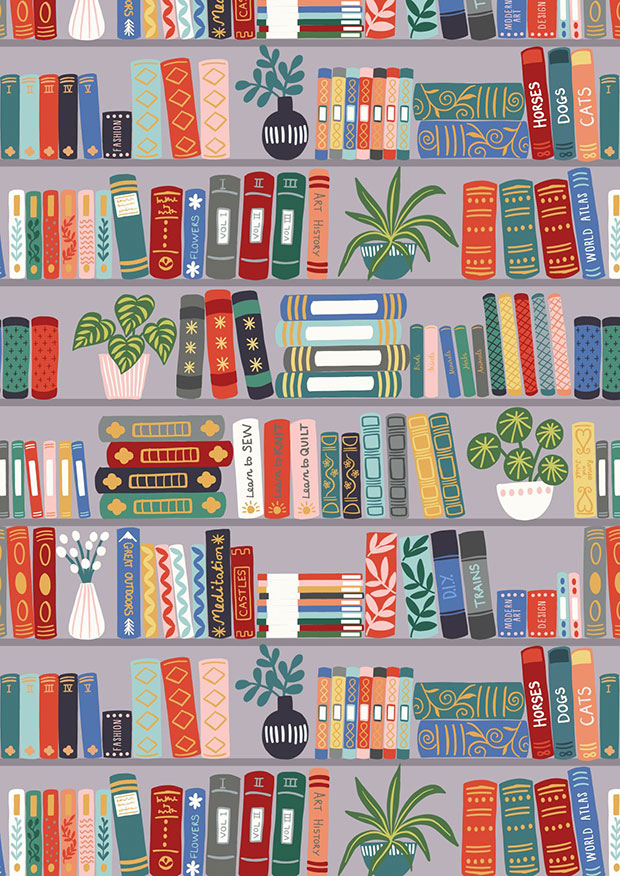 Lewis & Irene - Bookworm A552.1 - Book shelves on grey