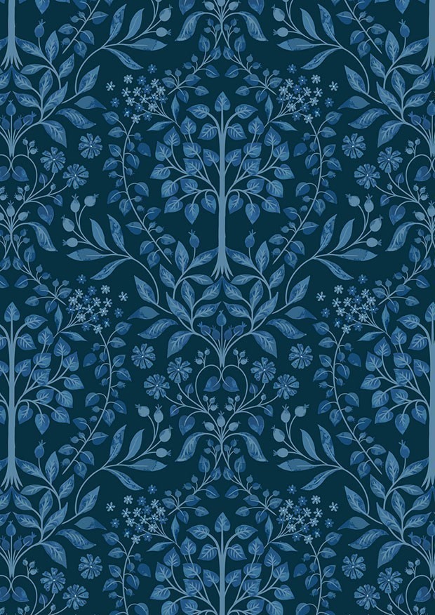 Lewis & Irene - Brensham Brensham trees on dark blue - A748.3