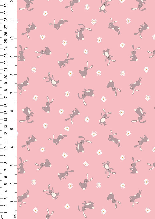 Lewis & Irene - Bunny Hop A529.2 bunny on pink