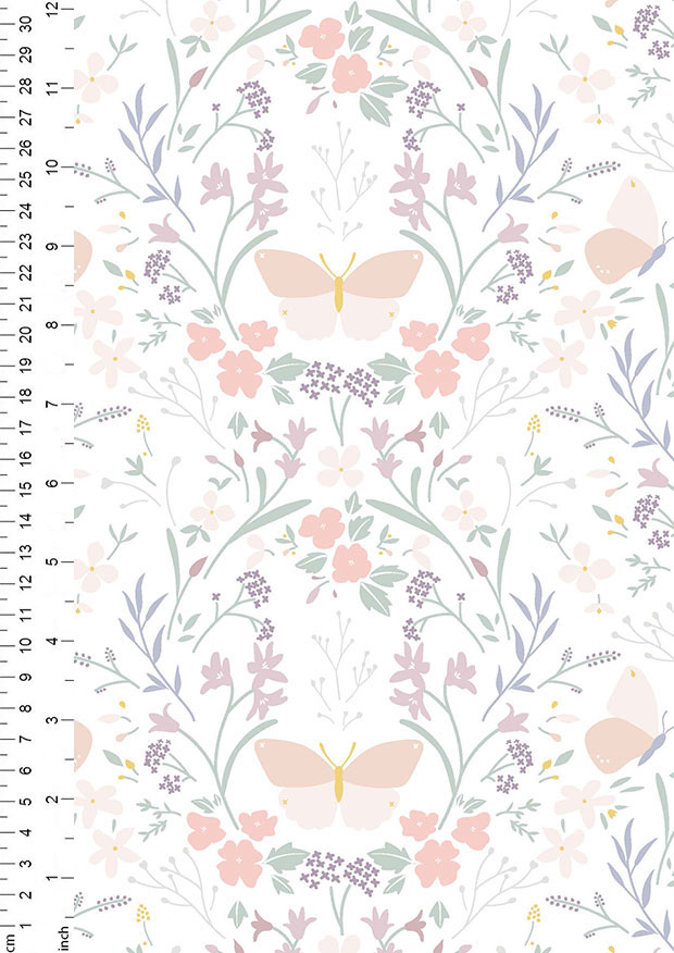 Cassandra Connolly For Lewis & Irene - Heart Of Summer CC1.1 - Floral gathering on white