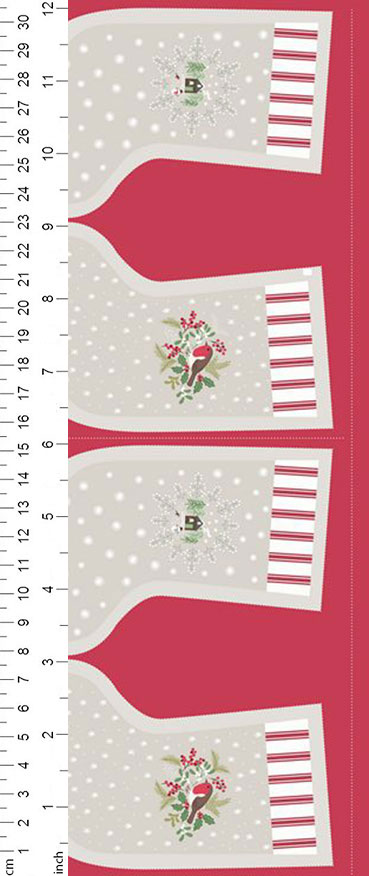 Lewis & Irene - Christmas Panels C21.1 - Cream Countryside Stockings