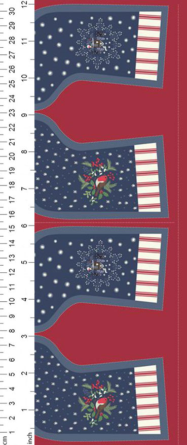 Lewis & Irene - Christmas Panels C21.3 - Midnight Countryside Stockings