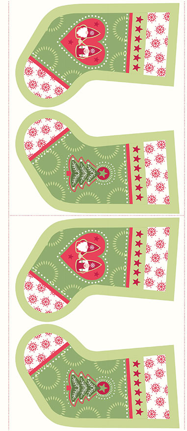 Lewis & Irene - Christmas Panels C31.2 - Hygge stockings Christmas green