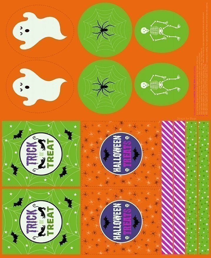 Lewis & Irene - Haunted House A598.1 - Glow in the dark treat bags & cut outs on orange