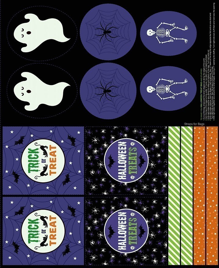 Lewis & Irene - Haunted House A598.2 - Glow in the dark treat bags & cut outs on black