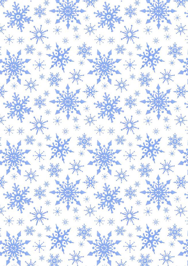 Lewis & Irene - Keep Believing CE14.1 Icy blue snowflakes on white