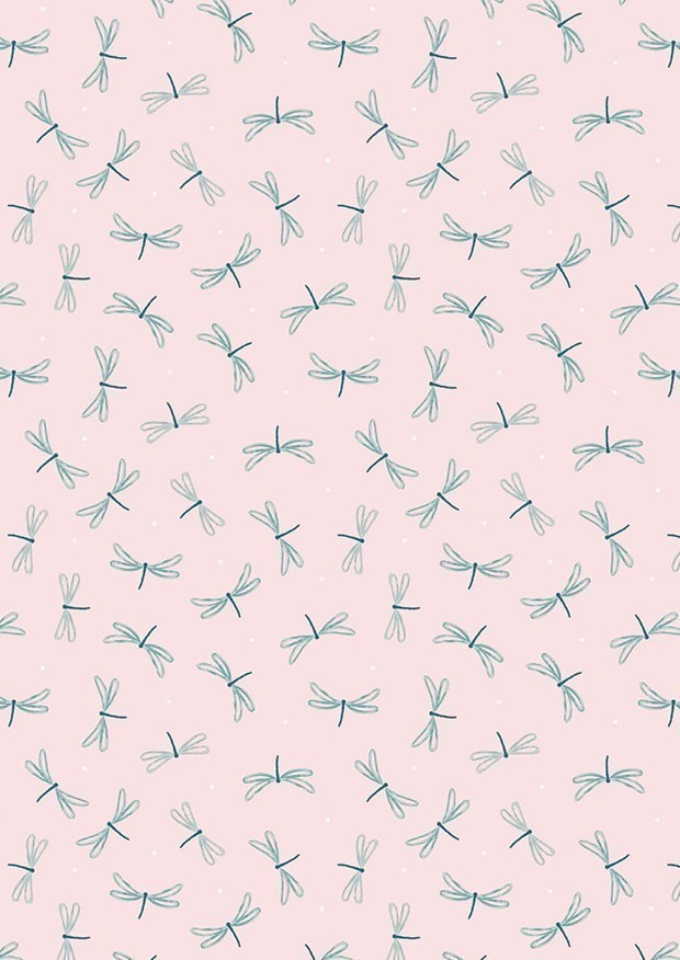 Lewis & Irene - On The Lake A626.2 - Dragonfly on palest pink