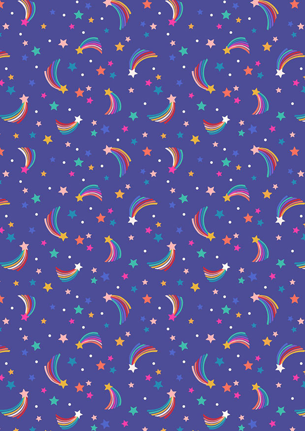 Lewis & Irene - Over The Rainbow A580.2 - Shooting rainbow stars on blue