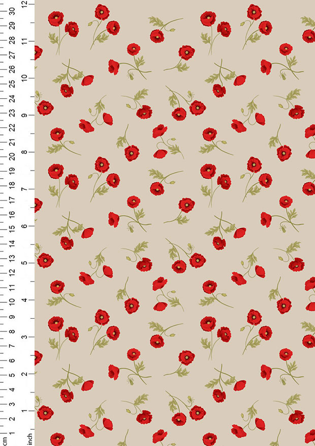 Lewis & Irene - Poppies A556.1 - Little poppies on natural