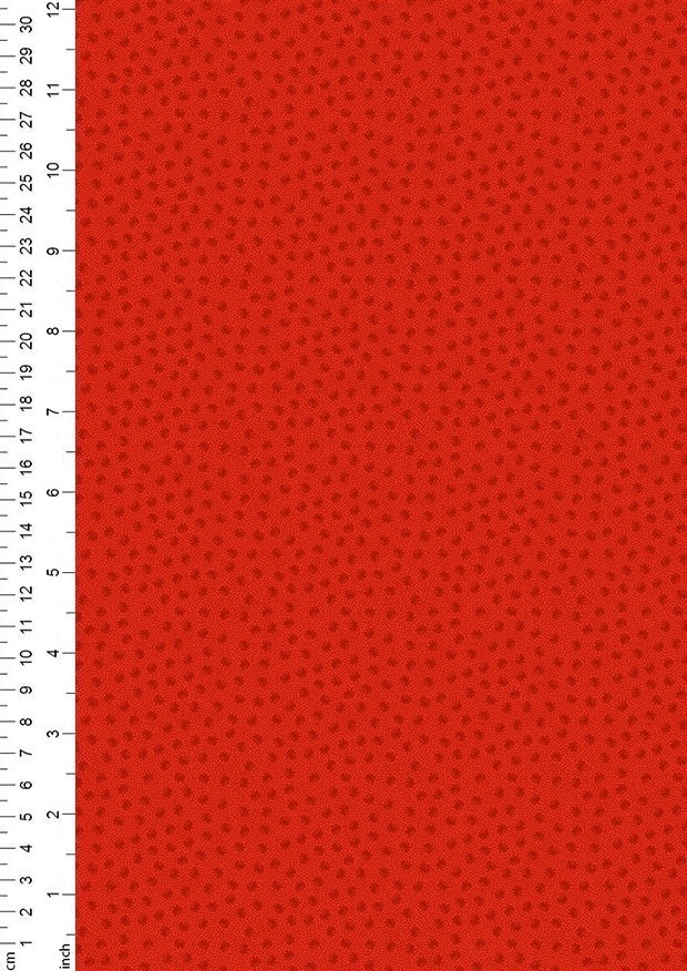 Lewis & Irene - Poppies Ditzy poppy dots on red - P762.3