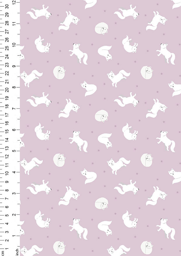 Lewis & Irene - Small Things Polar SM45.1 Arctic fox on winter pink with pearl