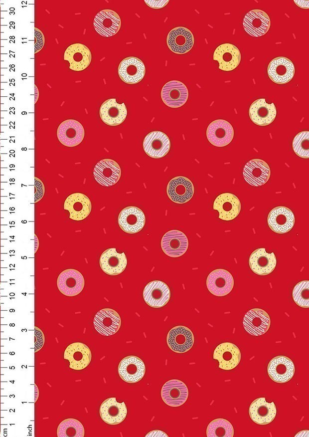 Lewis & Irene - Small Things Sweets SM49.2 - Doughnuts on red