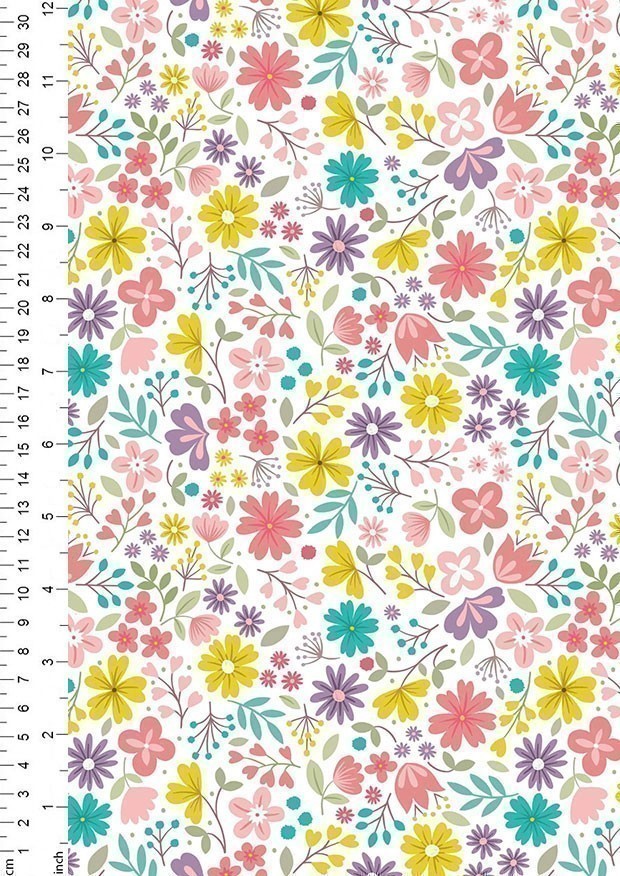 Lewis & Irene - Spring Treats A592.1 - Spring floral on cream