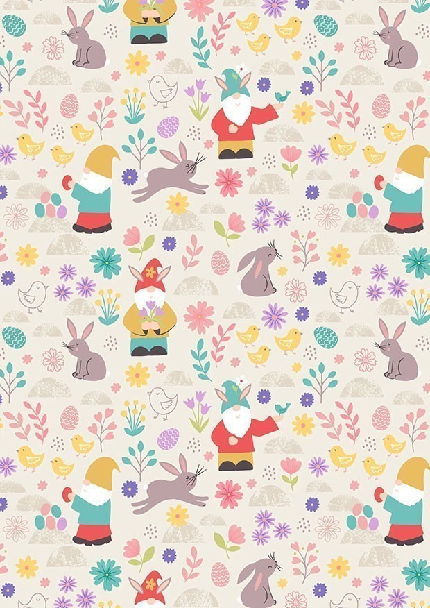 Lewis & Irene - Spring Treats A588.1 - Spring gnomes on cream