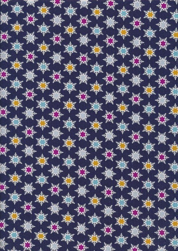 Liberty Fabrics - A Woodland Christmas Forest Star Metallic  4776020B