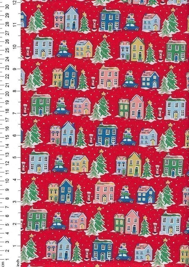 Liberty Fabrics - Deck The Halls Holiday Village 1666880C