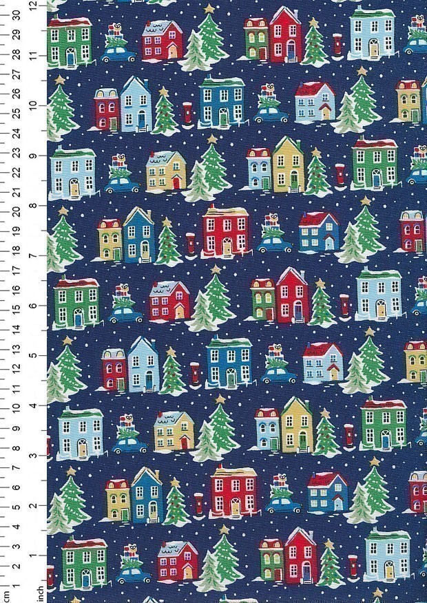 Liberty Fabrics - Deck The Halls Holiday Village 1666880B