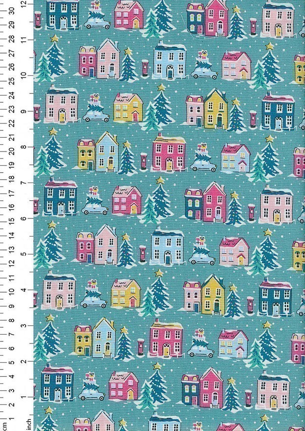 Liberty Fabrics - Deck The Halls Holiday Village 1666880A