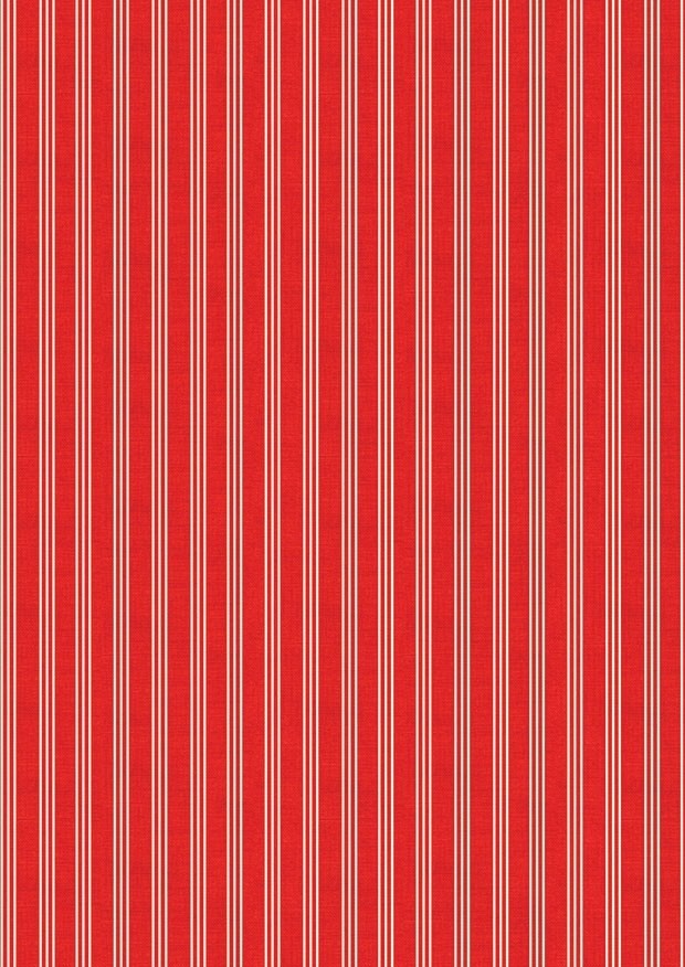Makower Scandi Christmas - 1780/R Triple Stripe Red