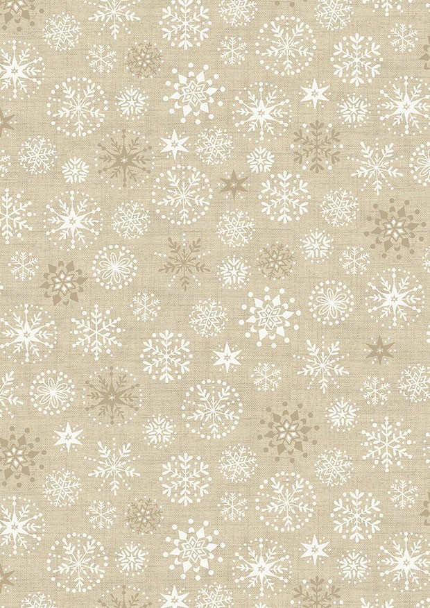 Makower Scandi Christmas - 1787/Q Snowflakes Cream