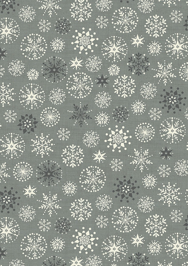 Makower Scandi Christmas - 1787/S Snowflakes Grey
