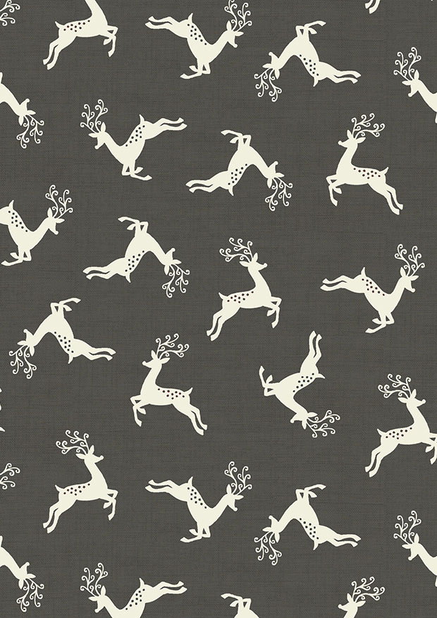 Makower Scandi Christmas - 1785/S9 Deer Scatter Slate