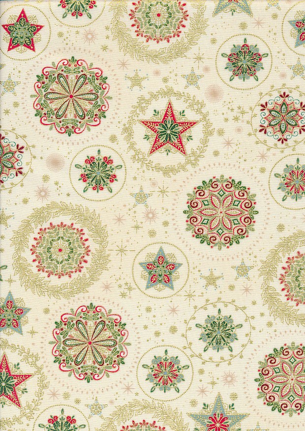 Makower Christmas - Good Tidings 103-Q Crystal Cream
