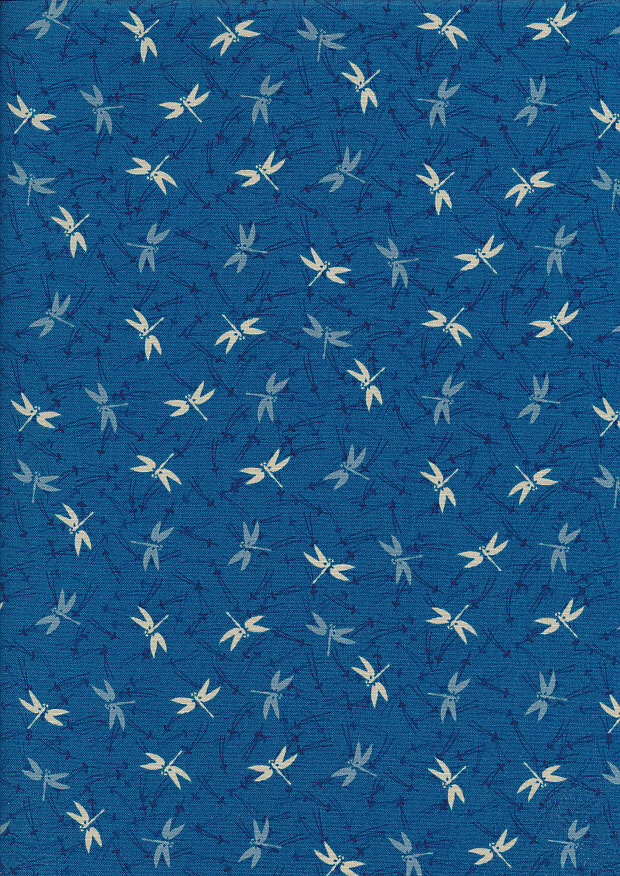 Makower Japanese Garden - 1860/B Dragonfly Blue