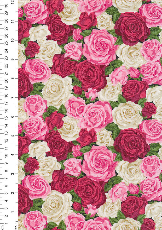 Makower - Summer Garden D 2320 COL R Rose Bouquet