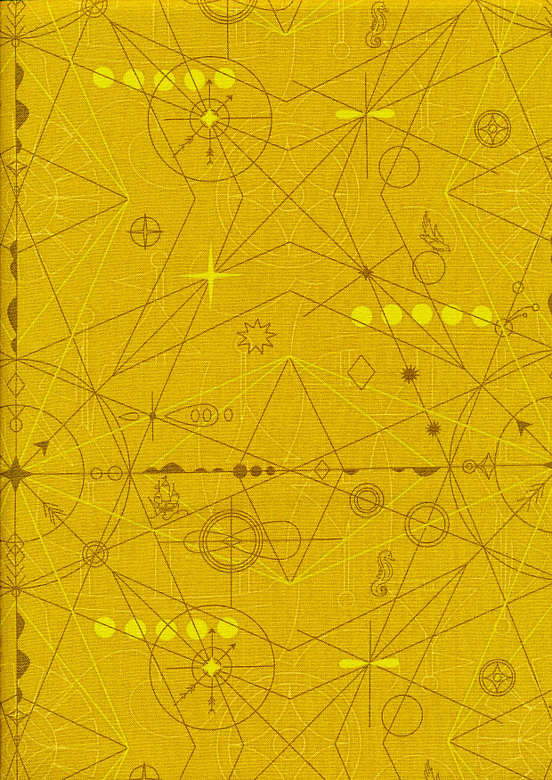 Makower Alison Glass Sun Prints 2018 - Compass Chartreuse 2/8673Y