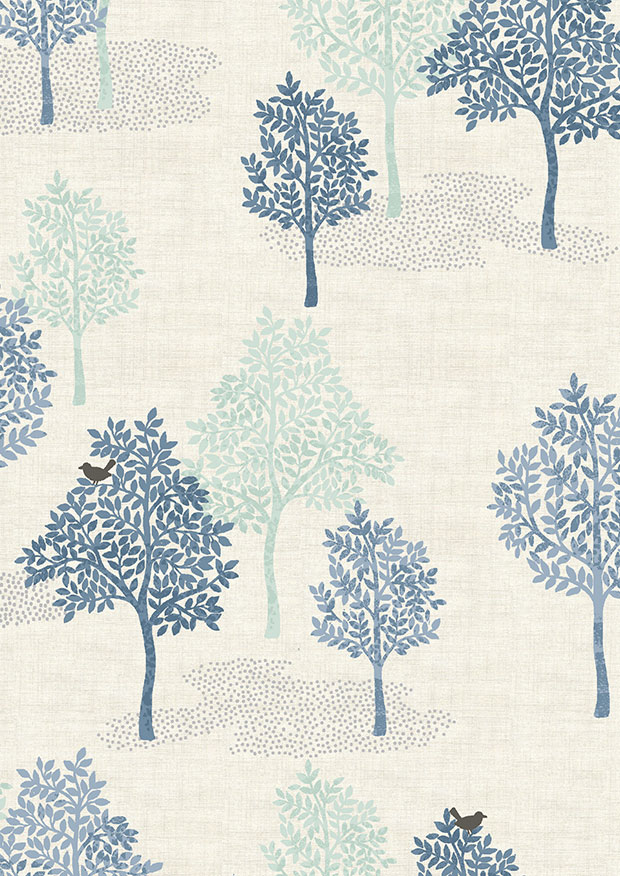 Makower - Woodland 2062/B Woodland Trees Blue