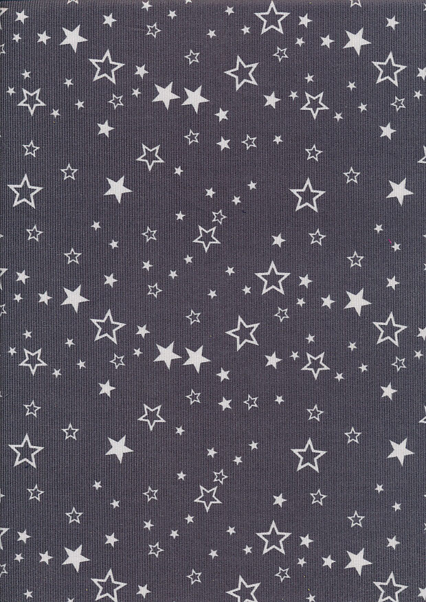 Cotton Needlecord - Stars on Grey