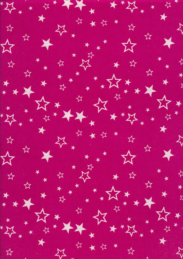 Cotton Needlecord - Stars on Pink
