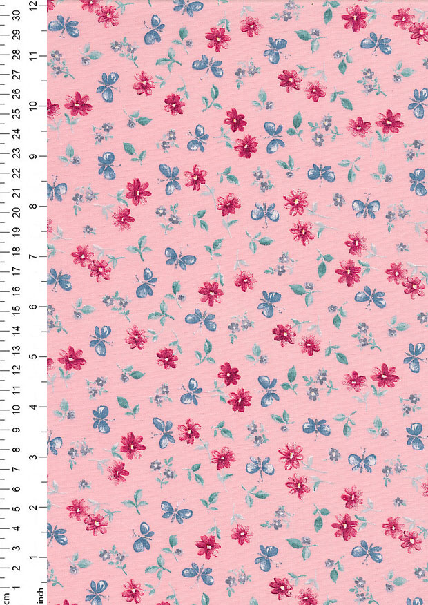 Rose & Hubble - Quality Cotton Print CP-0869 Pink Butterfly