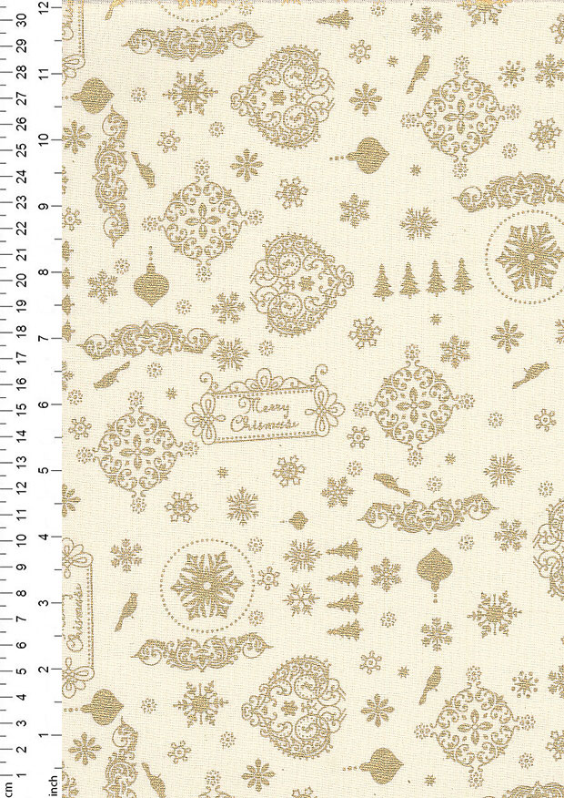 Fabric Freedom - Christmas Decal Gold/Cream