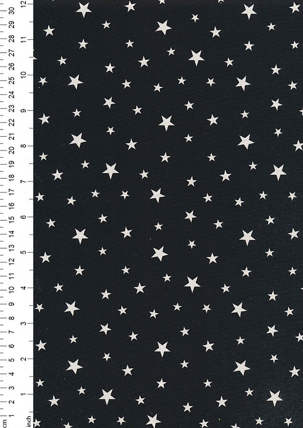 Rose & Hubble - Quality Cotton Print Stars Black CP0851
