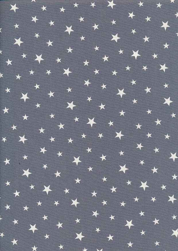 Rose & Hubble - Quality Cotton Print Stars Grey CP0851