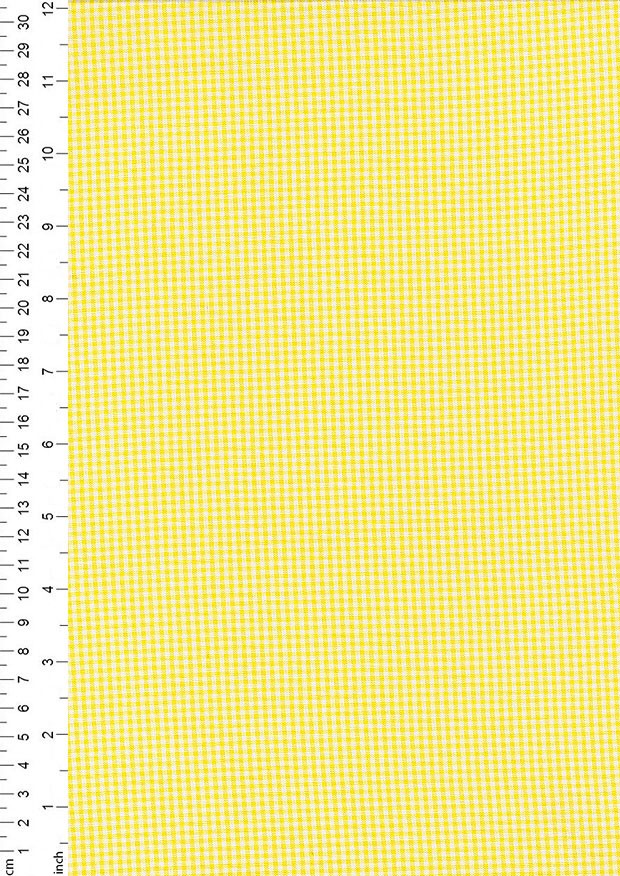 Seven Berry Japanese Fabric - Yellow Small Gingham