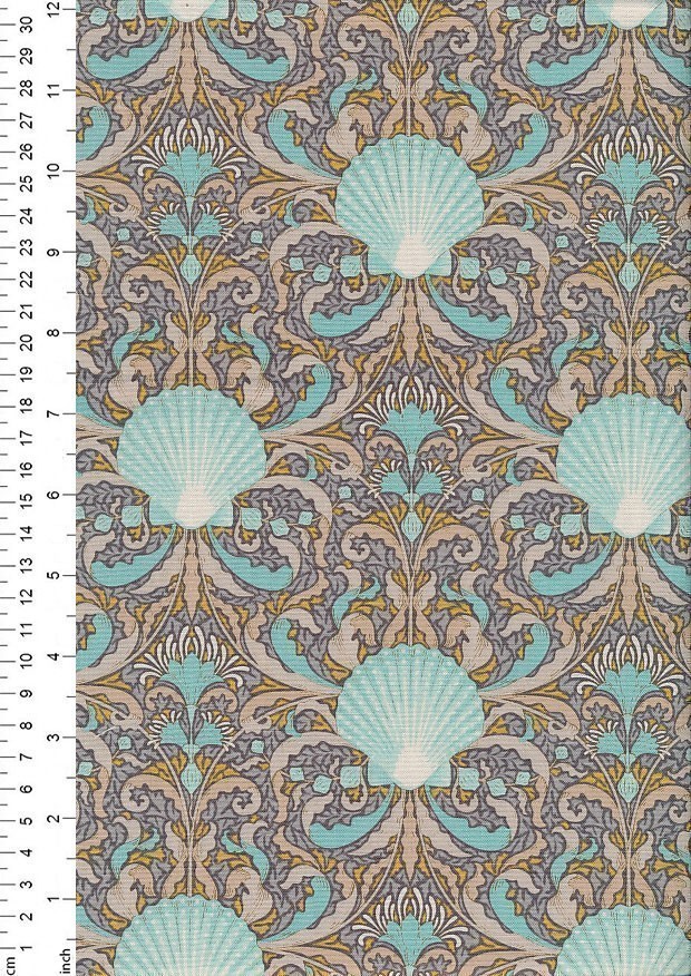 Tilda Fabrics - Cotton Beach 100326 Scallop Shell Grey