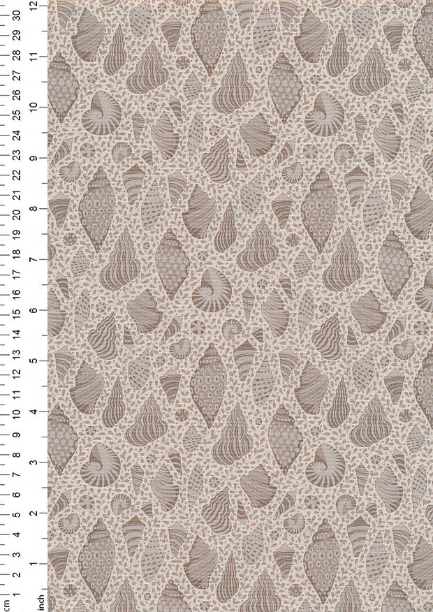 Tilda Fabrics - Cotton Beach 110025 Beach Shells Grey