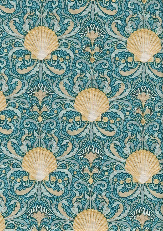 Tilda Fabrics - Cotton Beach 100336 Scallop Shell Teal