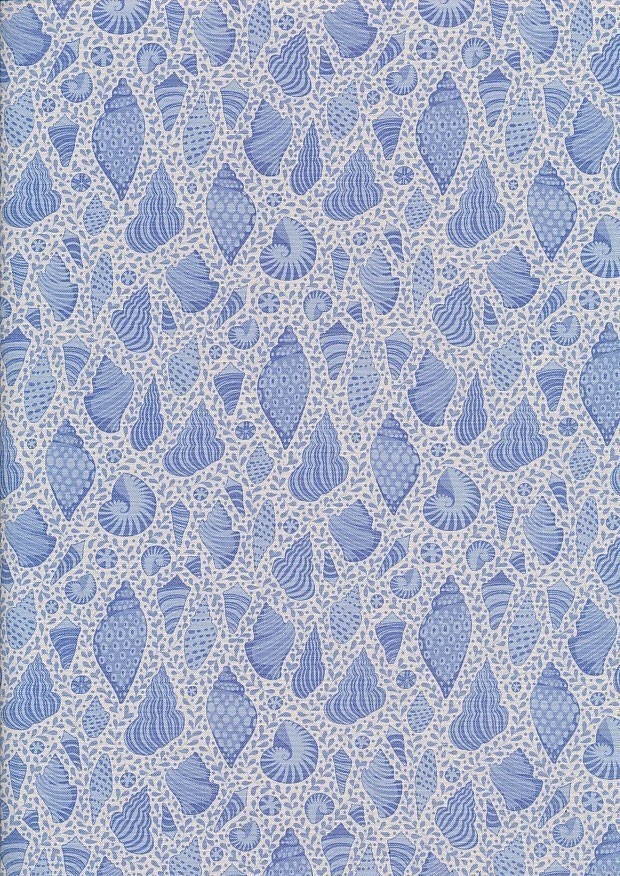 Tilda Fabrics - Cotton Beach 110026 Beach Shells Blue