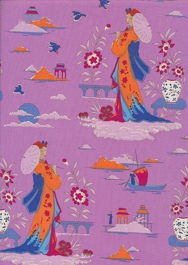 Tilda Fabrics - Bloomsville Garden Vista Iris 100504