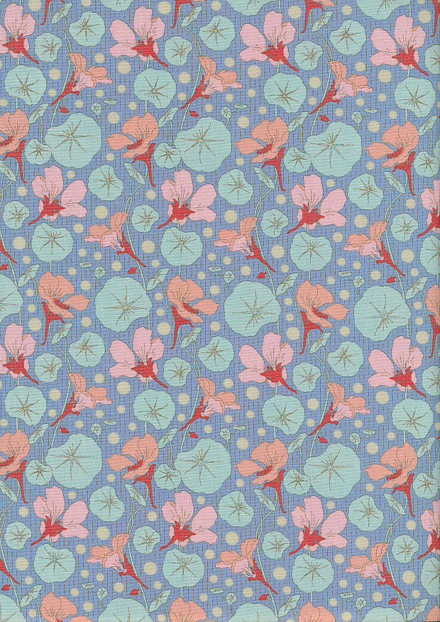 Tilda Fabrics - Gardenlife Blue Nasturtium 100317