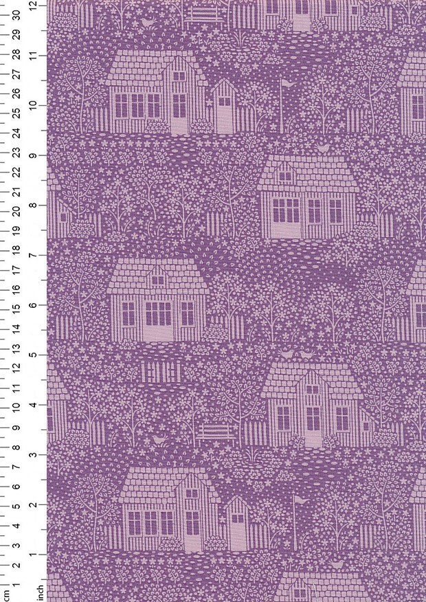 Tilda Fabrics - Hometown My Neighbourhood Lilac 110062